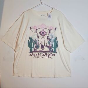 Arizona Crew Neck Short Sleeve Oversized Graphic T-Shirt NWT Size Xlarge